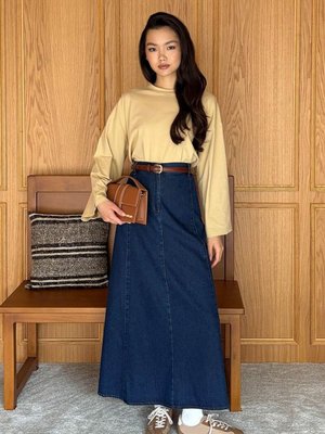 Ceylan Otantik Kloş Etek Kot Lacivert