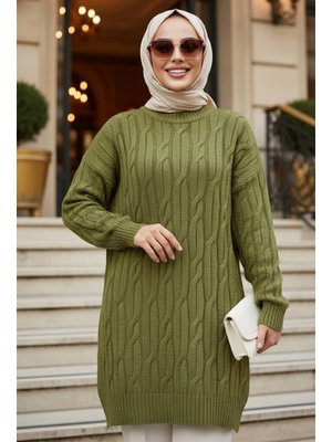 Neva Style Yağ Yeşili Triko Kazak 8798yy