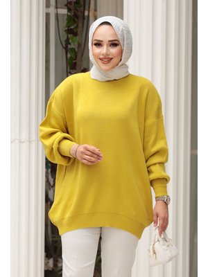 Neva Style Hardal Triko Kazak Tunik 17201hr