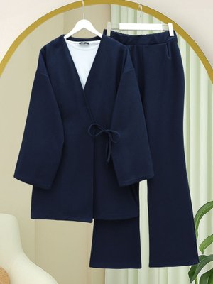 Podyumplus Laci Çapraz Bağlamalı Selanik Kimono Takım