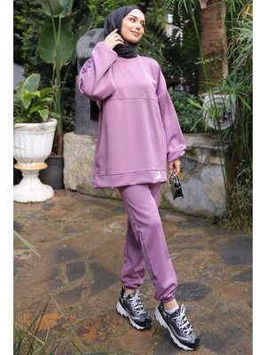 İmaj Butik Gül Kurusu Armalı Tunik Pantolonlu Takım