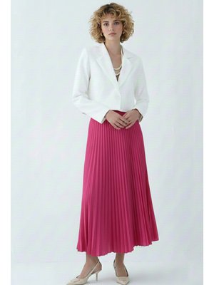 Benguen Fuşya Piliseli Etek