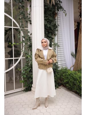 Bwest Çağla Yeşili Trençkot