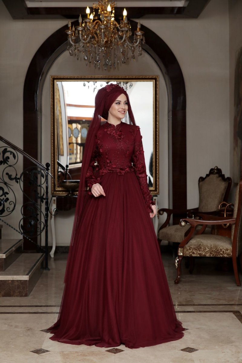 Al-Marah Bordo Abiye Elbise