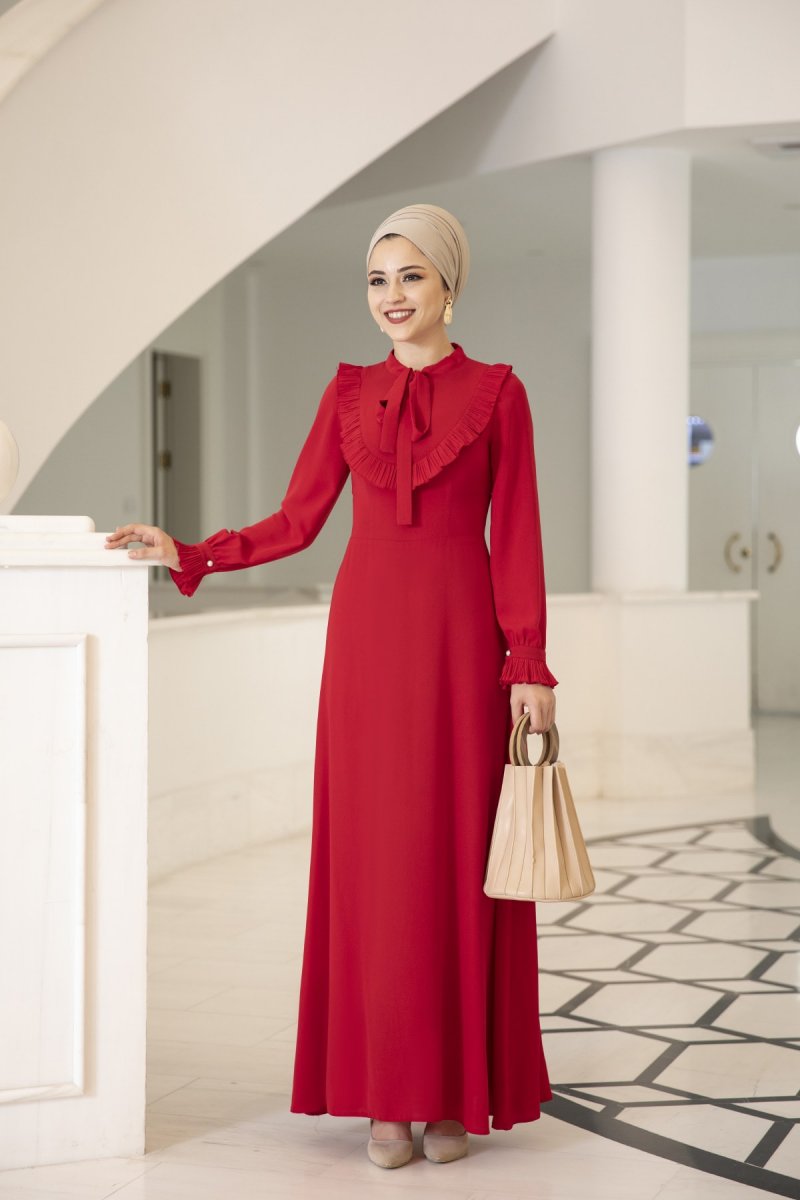 Al-Marah Kırmızı Irmak Elbise