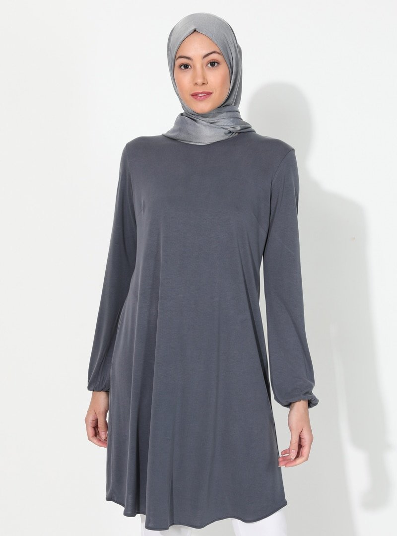 Almera Gri Basic Tunik