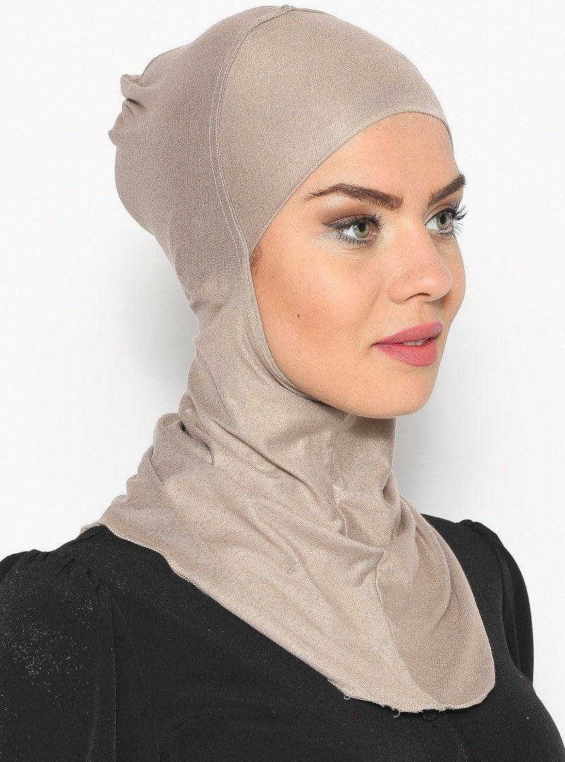 Ecardin Açık Vizon Boyunluklu Hijab Bone