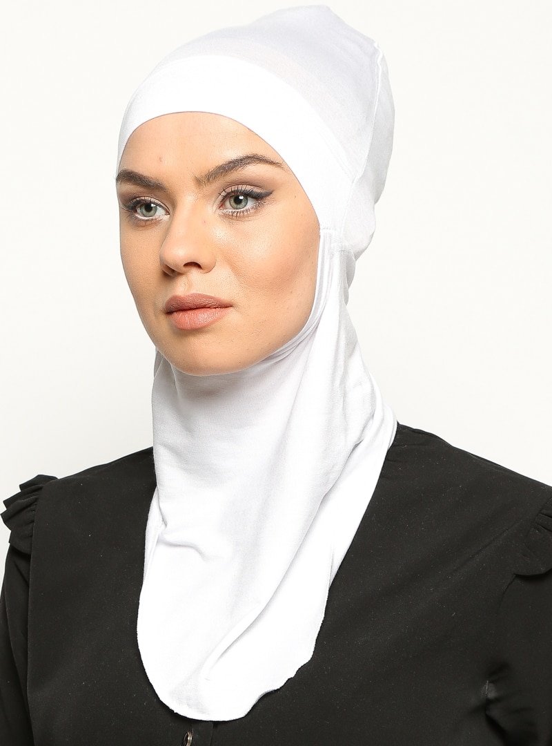 Ecardin Beyaz Pratik Hijab Bone