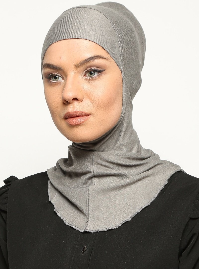 Ecardin Koyu Gri Boyunluklu Hijab Bone