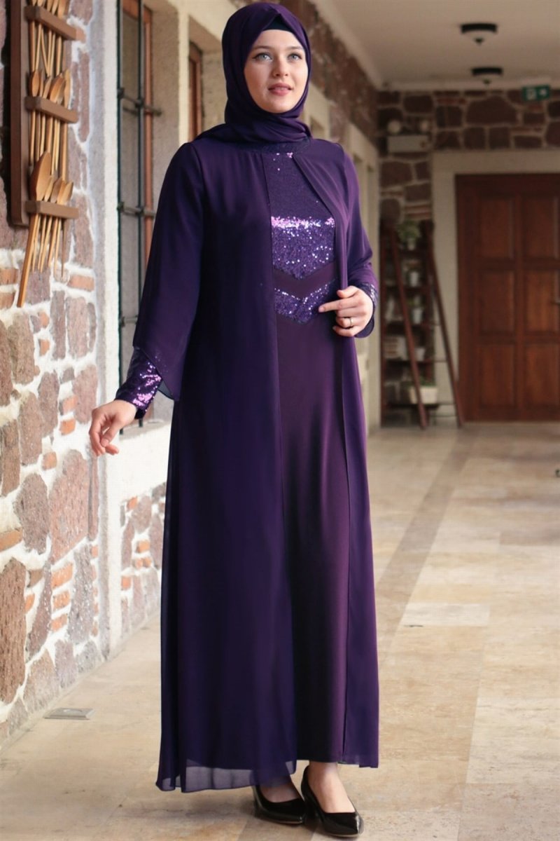 Fahima Mor Abiye Elbise