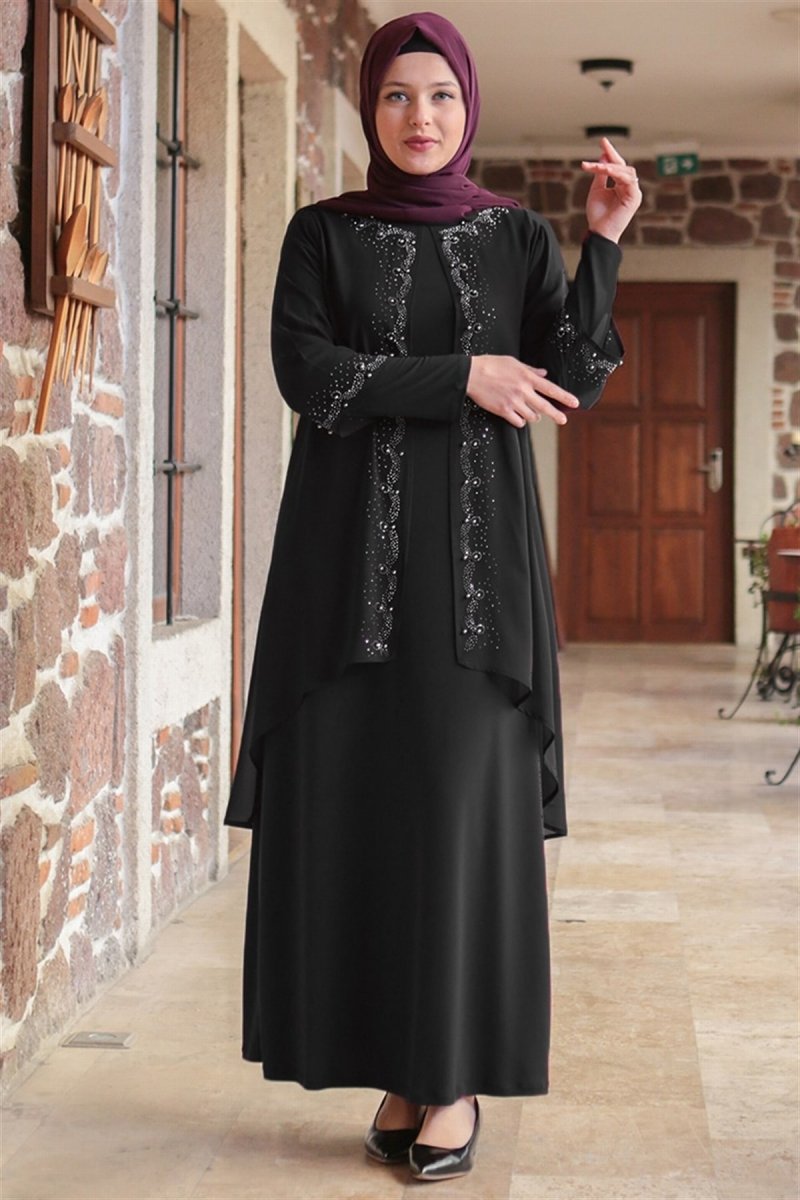 Fahima Siyah Efsun Abiye Elbise