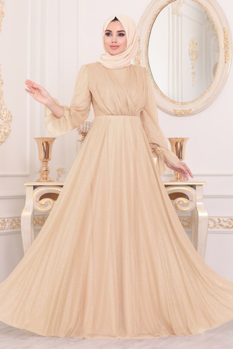Neva Style Gold Abiye Elbise