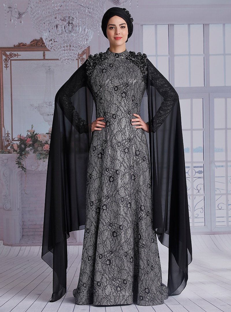 Nurkombin Siyah Eylül Abiye Elbise