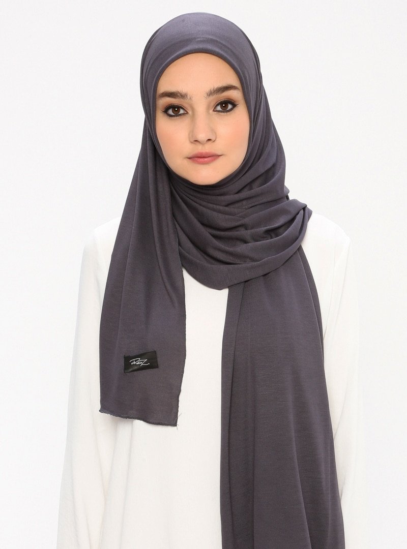 Rabia Z Antrasit Jersey Penye Şal