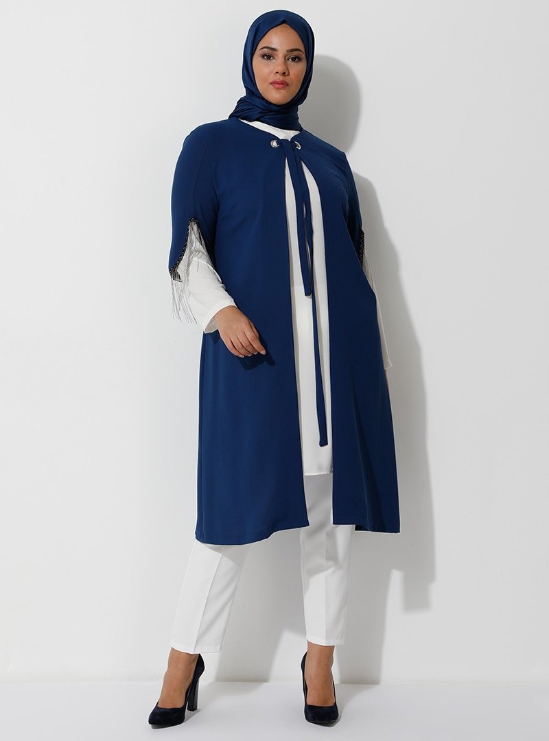 TEKBİR Saks Tunik&Hırka İkili Takım