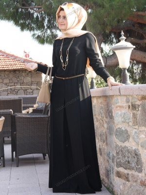 Pınar Şems Kemerli Siyah Tulum