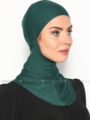 Ecardin Zümrüt Yeşili Boyunluklu Hijab Bone