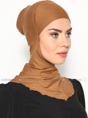 Ecardin Koyu Camel Boyunluklu Hijab Bone