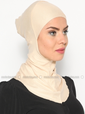 Ecardin Bej Boyunluklu Hijab Bone