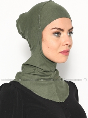Ecardin Haki Boyunluklu Hijab Bone