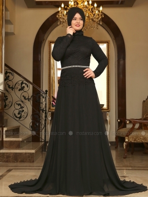Saliha Siyah Romina Abiye Elbise