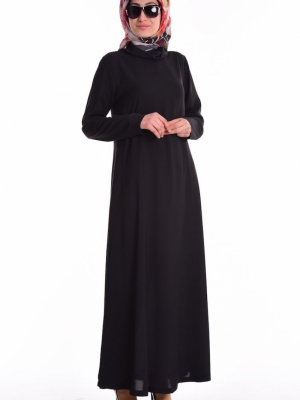 Sefamerve Siyah Şifon Elbise
