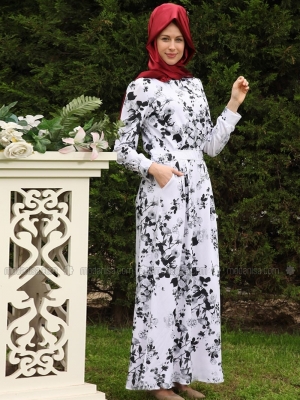 Azra Özer Beyaz Latife Elbise
