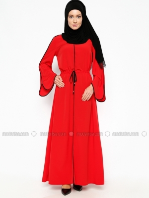 Missmira Kırmızı Biyeli Elbise