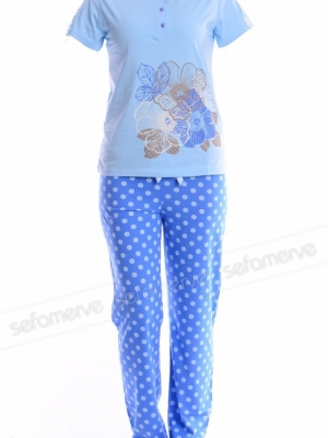 Sefamerve Mavi Pijama Takım
