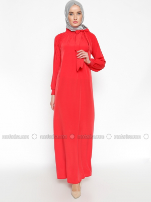 ModaNaz Kırmızı Gipeli Elbise