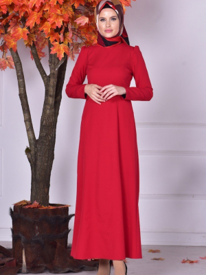 Sefamerve Kırmızı Puanlı Elbise