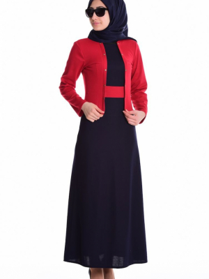 Sefamerve Kırmızı Ceketli Elbise