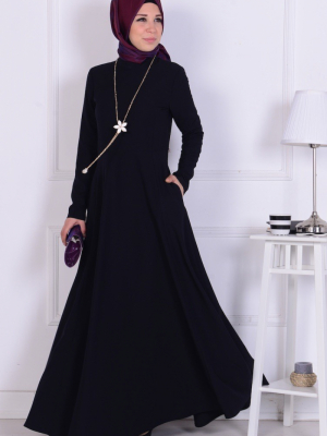Sefamerve Siyah Kolyeli Elbise