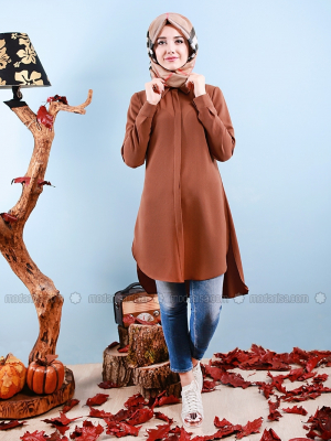 Gamze Özkul Gamze Polat Candy Tunik Taba