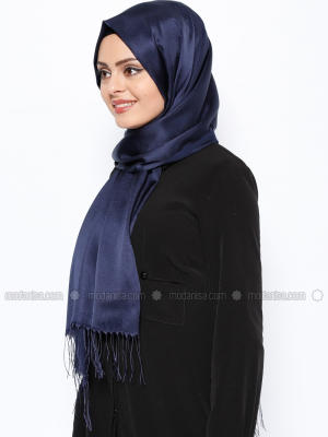 Gülsoy Lacivert Lüks Düz Şal