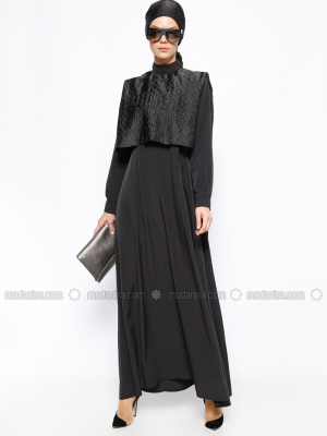 Tuva By Burcu Aslan Siyah Cep Detaylı Elbise