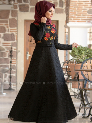 Gizem Kış Siyah Lina Elbise