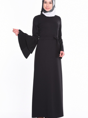Sefamerve Siyah İspanyol Kol Kalem Elbise