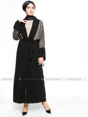 Mervin Siyah Abiye Ferace & Elbise İkili Takım