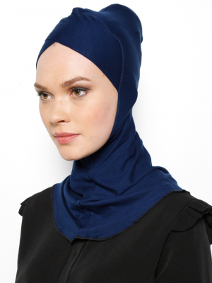 Ecardin Lacivert Büyük Hijab Çapraz Bone