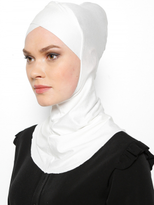 Ecardin Ekru Büyük Hijab Çapraz Bone