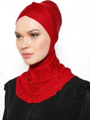 Ecardin Bordo Büyük Hijab Çapraz Bone