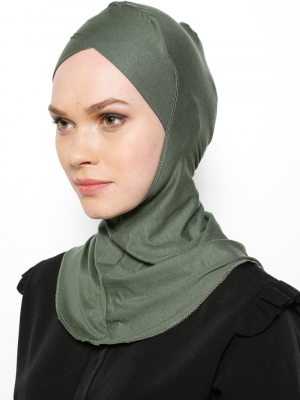 Ecardin Haki Büyük Hijab Çapraz Bone