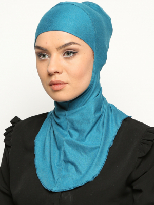 Ecardin Petrol Yeşili Boyunluklu Hijab Bone