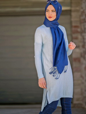 Seyhan Fashion Mavi Triko Tunik