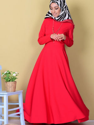 Sefamerve Kırmızı Asimetrik Elbise