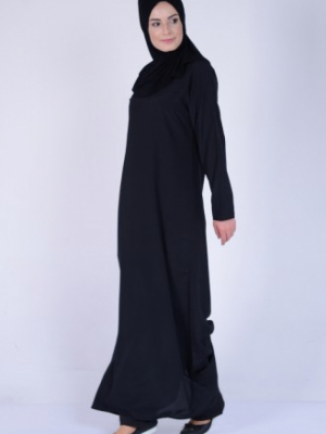 Sefamerve Örtülü Namaz Elbisesi Nmz003-05 Siyah