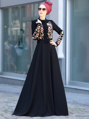 Selma Sarı Design Siyah Mila Elbise