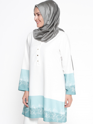 CML Collection Mint Ekru Düğme Detaylı Tunik