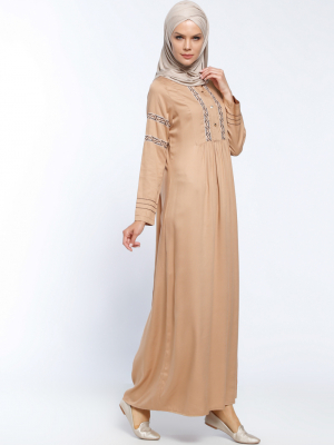 CML Collection Camel İşlemeli Elbise